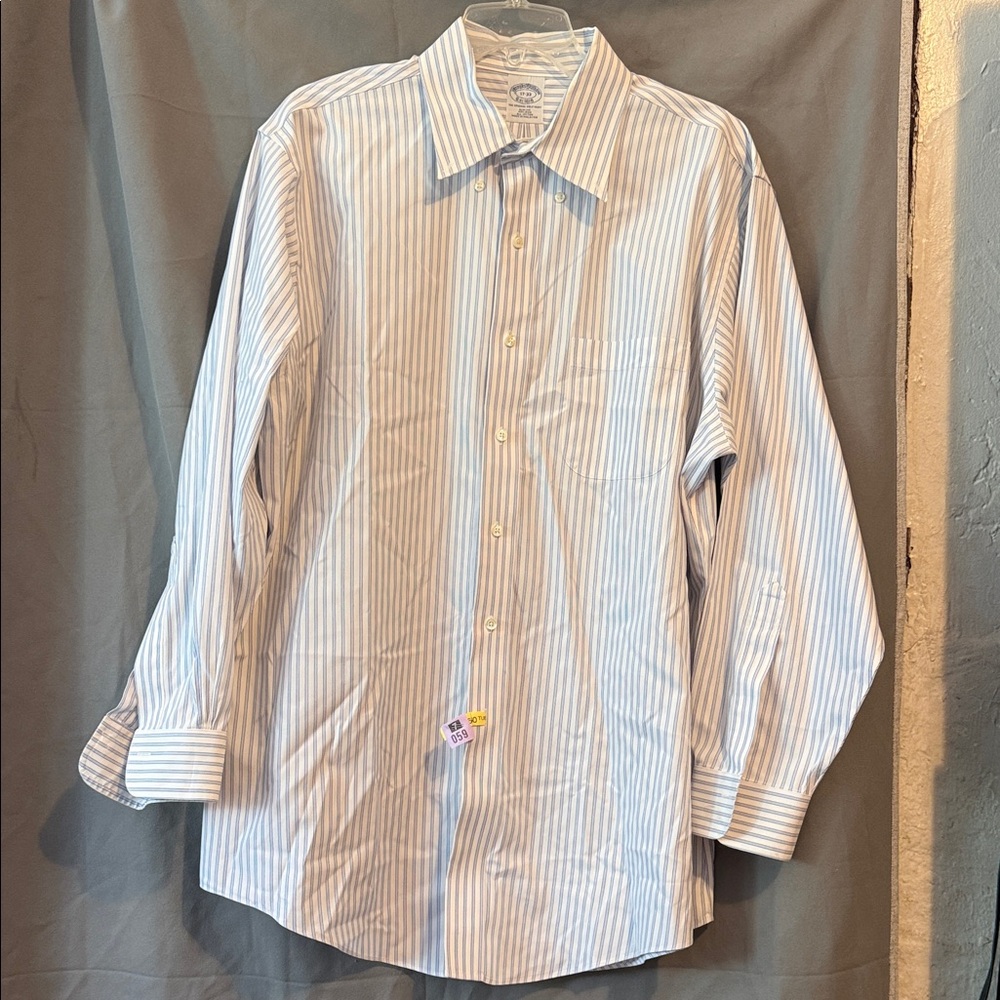 Brooks Brothers Men’s Classic Blue Striped Button Shirt